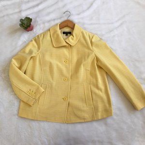 Talbots Petite Yellow Nautical Striped Blazer EUC